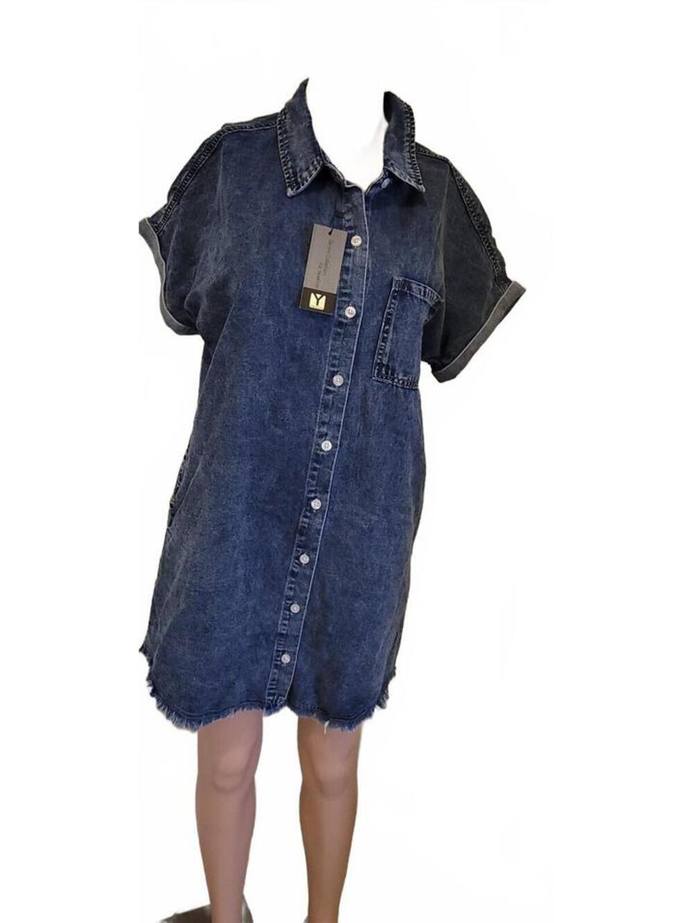 Yewfirm Denim Collection Blue Denim Shirt Women's Jean's Sexy Fashion Dress XS - Picture 6 of 9